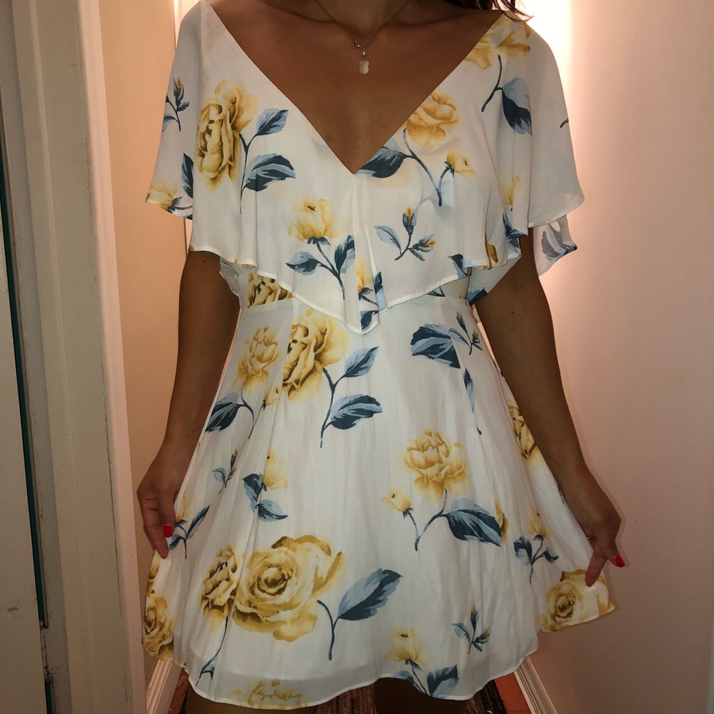 floral chiffon mini dress